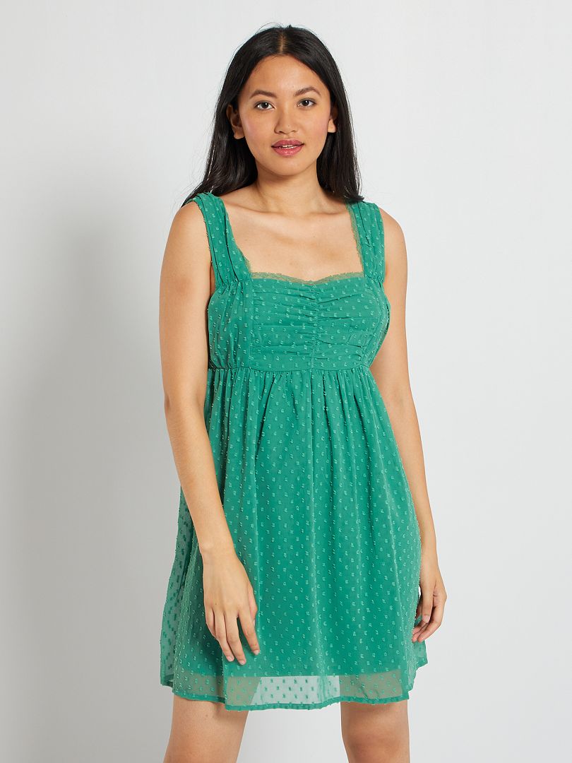 Korte jurk groen - Kiabi