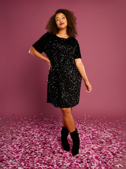 Korte jurk met lovertjes - Kiabi