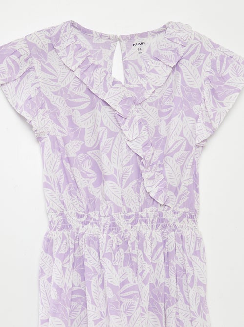 Korte jurk met print en ruches - Kiabi