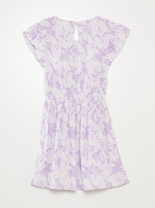 Korte jurk met print en ruches - Kiabi