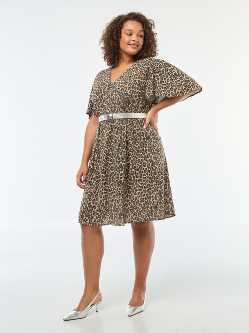 Korte jurk met vlindermouwen - Kiabi