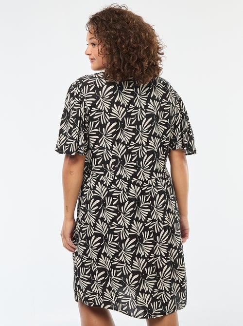 Korte jurk met vlindermouwen - Kiabi