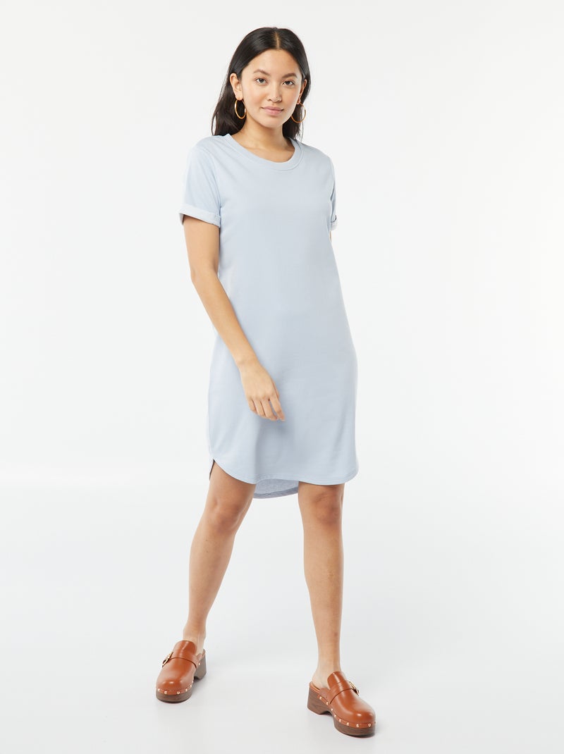 Korte jurk van joggingstof 'JDY' BLAUW - Kiabi