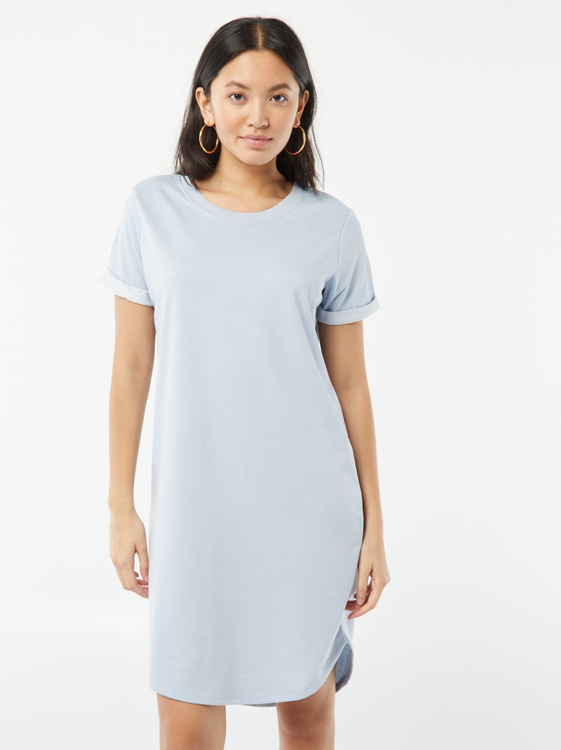 Korte jurk van joggingstof 'JDY' BLAUW - Kiabi