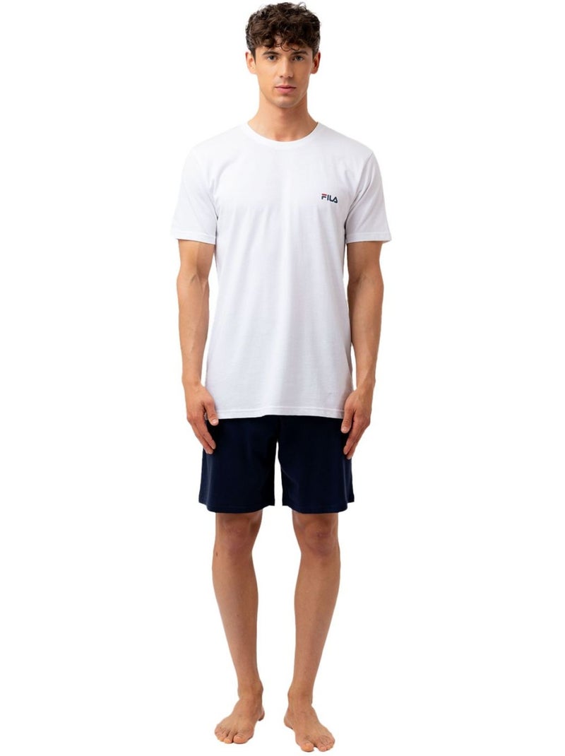 Korte katoenen jersey pyjamaset voor heren fps1194 Wit - Kiabi