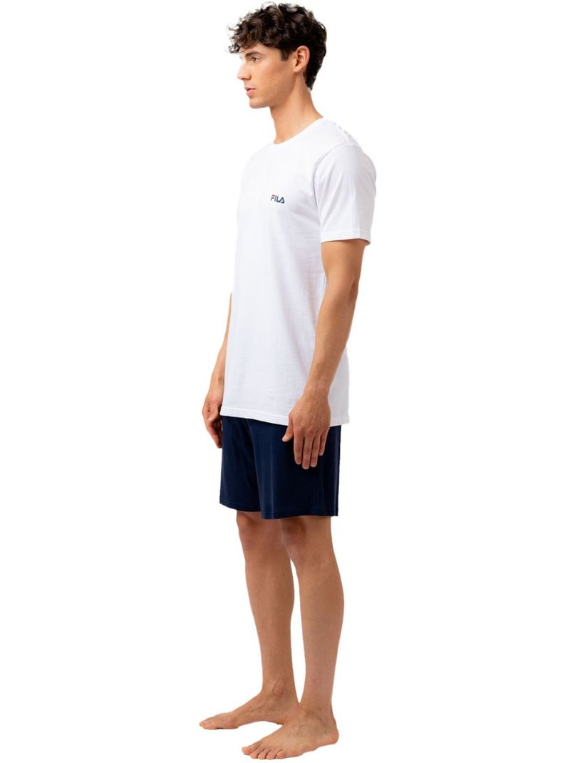 Korte katoenen jersey pyjamaset voor heren fps1194 Wit - Kiabi