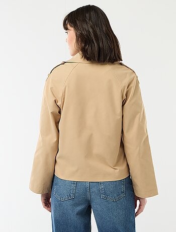 Korte katoenen trenchcoat