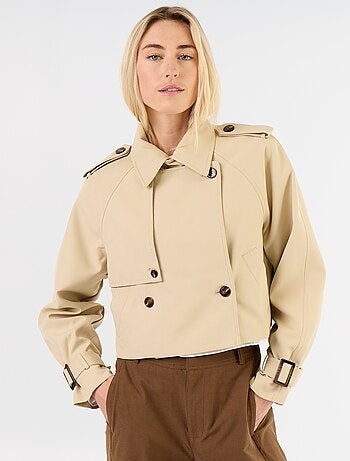Korte katoenen trenchcoat
