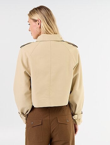Korte katoenen trenchcoat