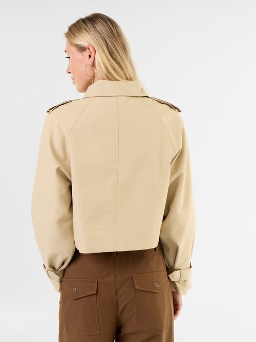 Korte katoenen trenchcoat - Kiabi