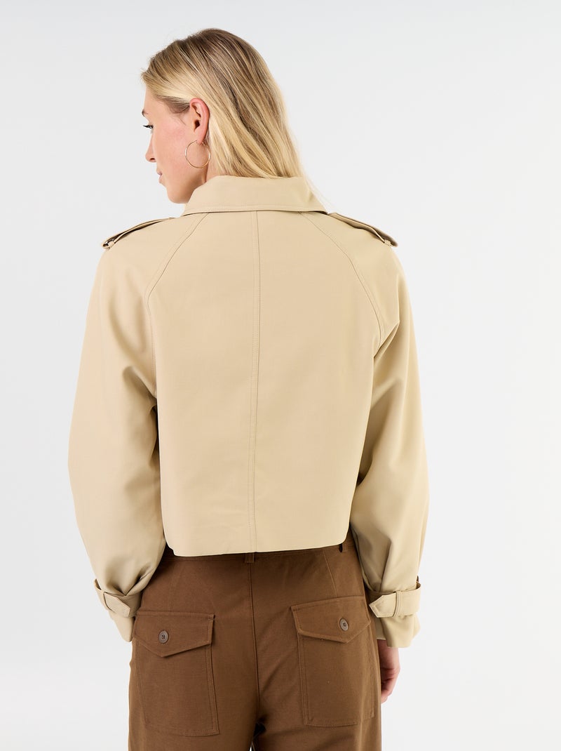 Korte katoenen trenchcoat Biege - Kiabi