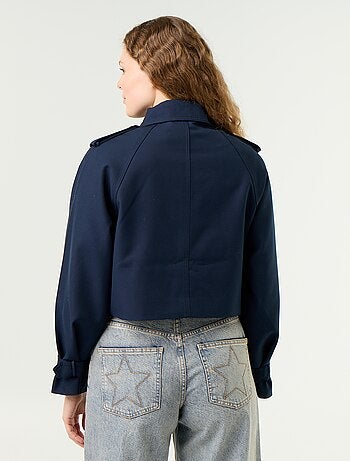 Korte katoenen trenchcoat