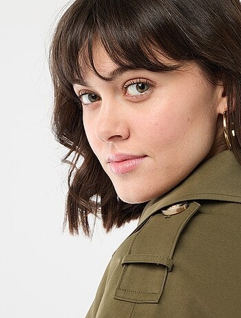 Korte katoenen trenchcoat