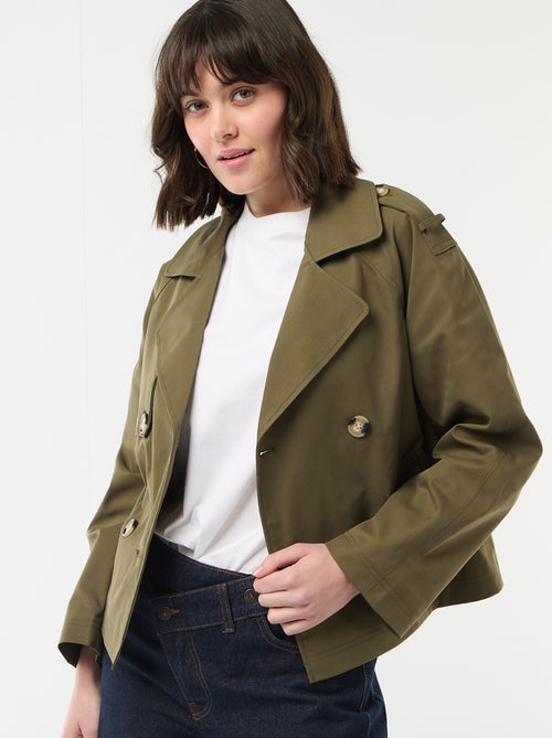 Korte katoenen trenchcoat - Kiabi