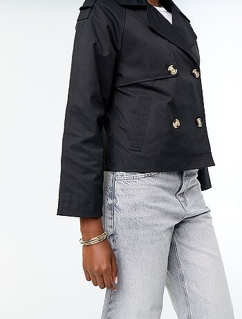 Korte katoenen trenchcoat
