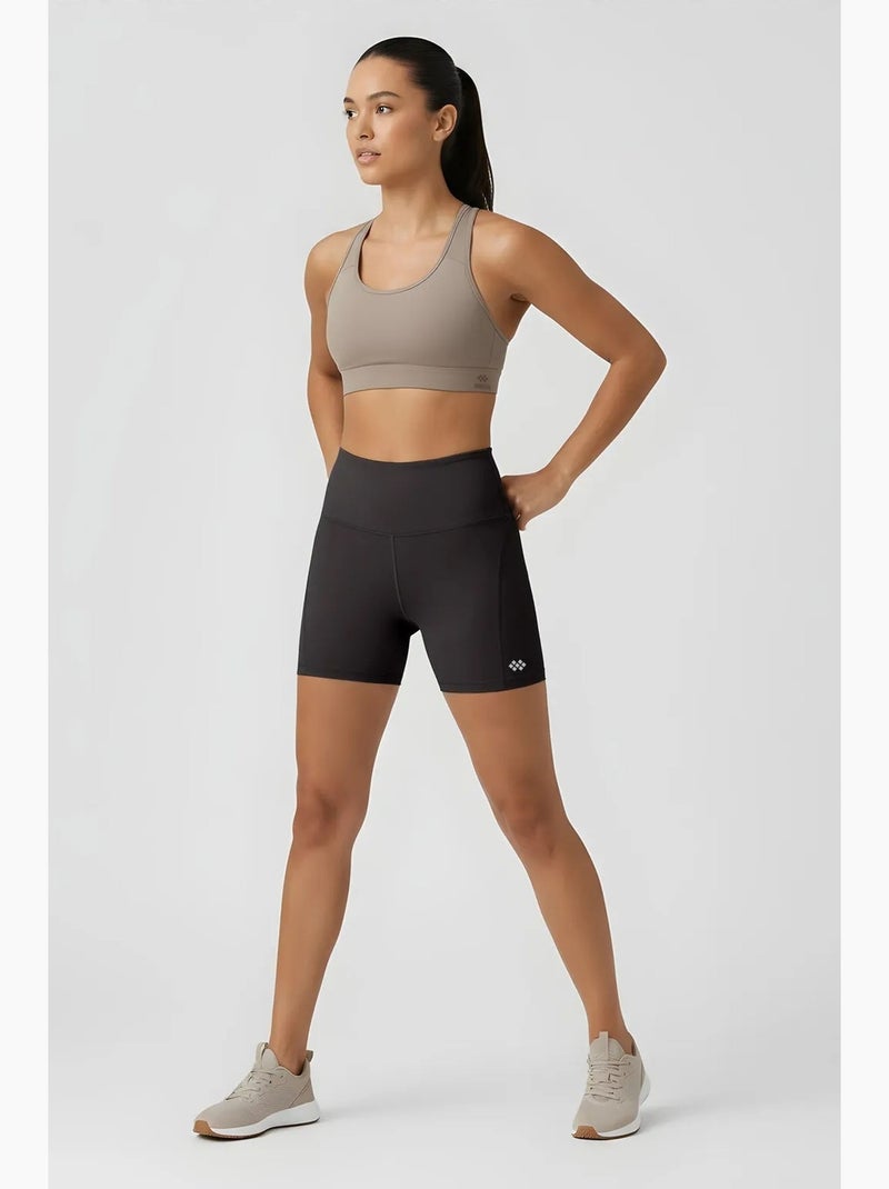 Korte legging met hoge taille tommy Grijs Zwart - Kiabi
