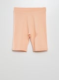 Korte legging van ribtricot ORANJE - Kiabi