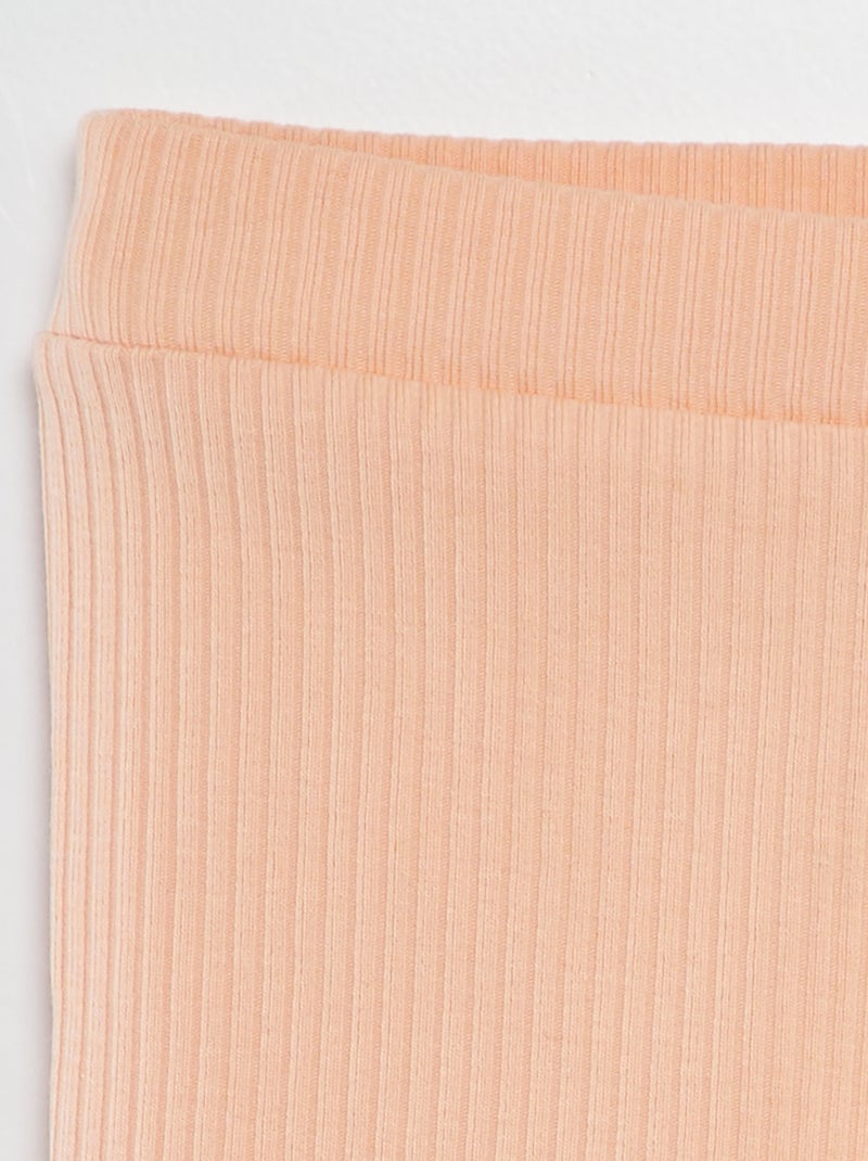 Korte legging van ribtricot ORANJE - Kiabi