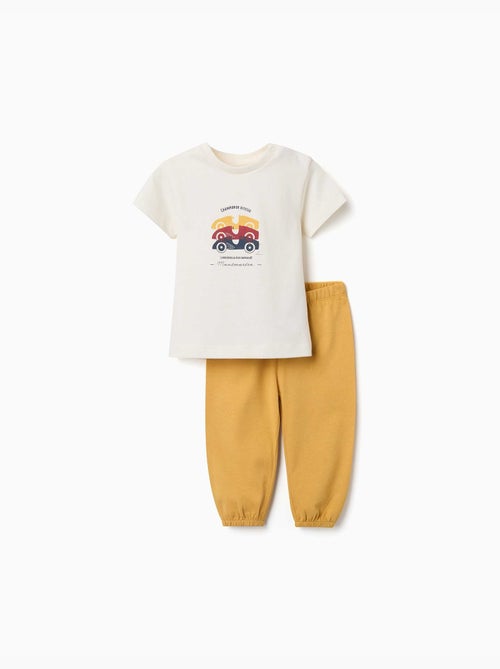 Korte mouwen pyjama met raceauto print - Kiabi