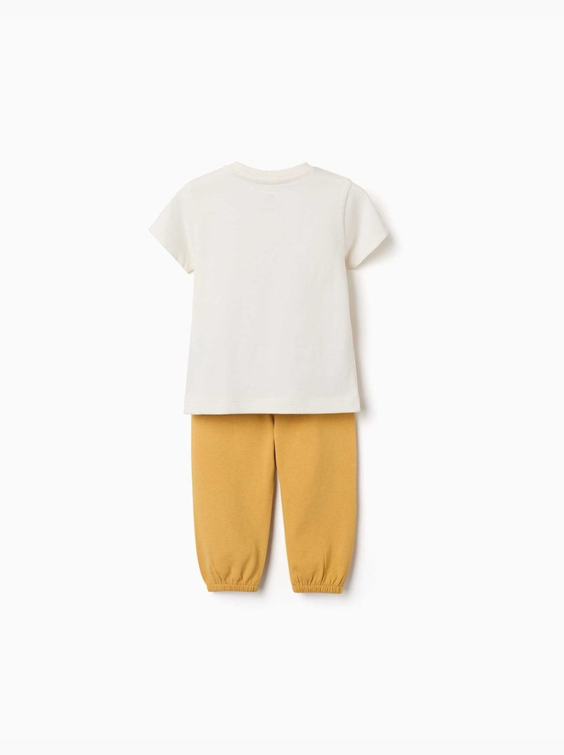 Korte mouwen pyjama met raceauto print Wit - Kiabi