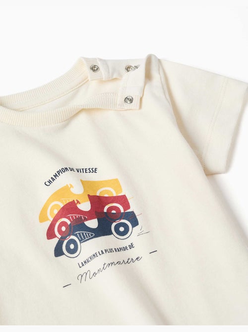 Korte mouwen pyjama met raceauto print - Kiabi
