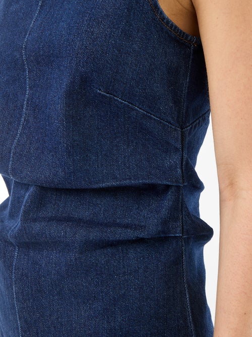 Korte mouwloze denim jurk - Kiabi