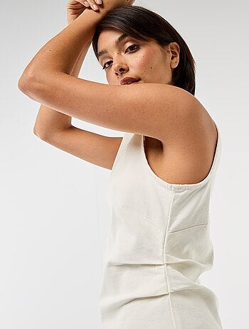 Korte mouwloze denim jurk