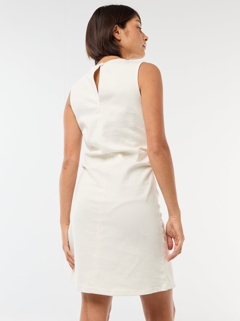 Korte mouwloze denim jurk Wit - Kiabi