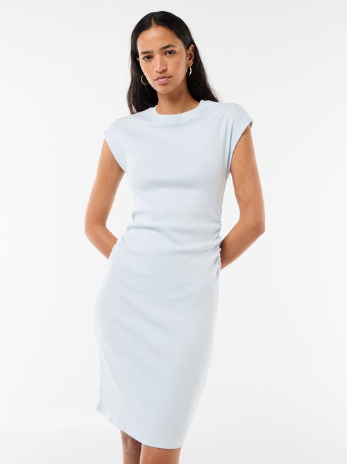 Korte mouwloze jurk van ribstof - Kiabi