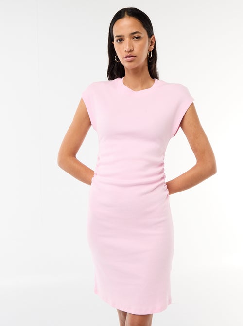 Korte mouwloze jurk van ribstof - Kiabi