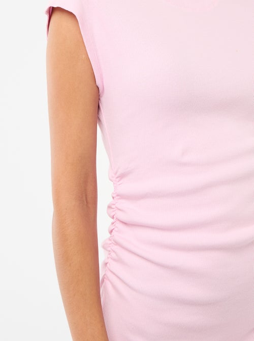 Korte mouwloze jurk van ribstof - Kiabi