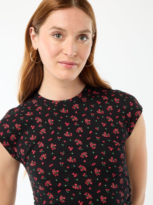 Korte mouwloze jurk van ribstof - Kiabi