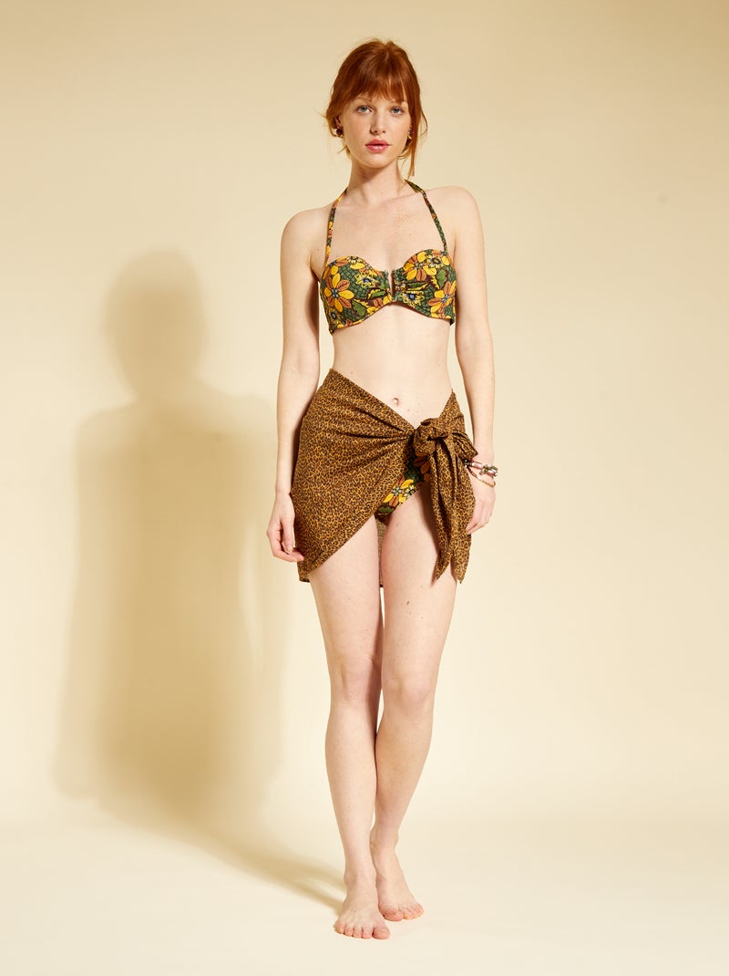 Korte pareo met luipaardprint BRUIN - Kiabi