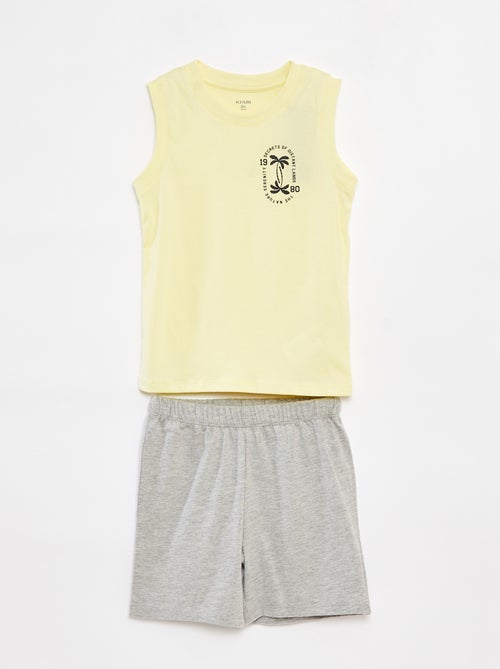Korte pyjama - Mouwloos T-shirt + short - 2-delig - Kiabi