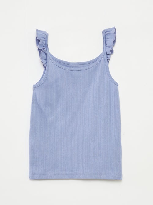 Korte pyjama - Singlet met ruches + short - 2-delig - Kiabi