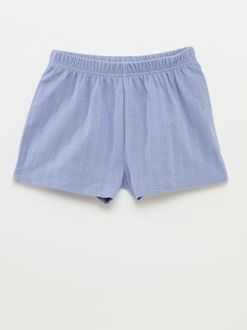 Korte pyjama - Singlet met ruches + short - 2-delig - Kiabi