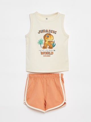 Korte pyjama - Singlet + short 'Jurassic World' - 2-delig