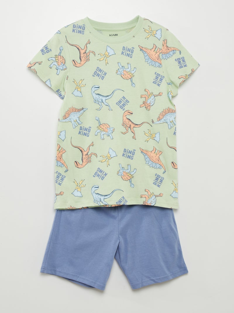 Korte pyjama - T-shirt + short - 2-delig GROEN - Kiabi