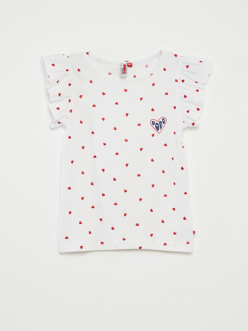 Korte pyjama - T-shirt + short 'Moederdag' - 2-delig ROOD - Kiabi