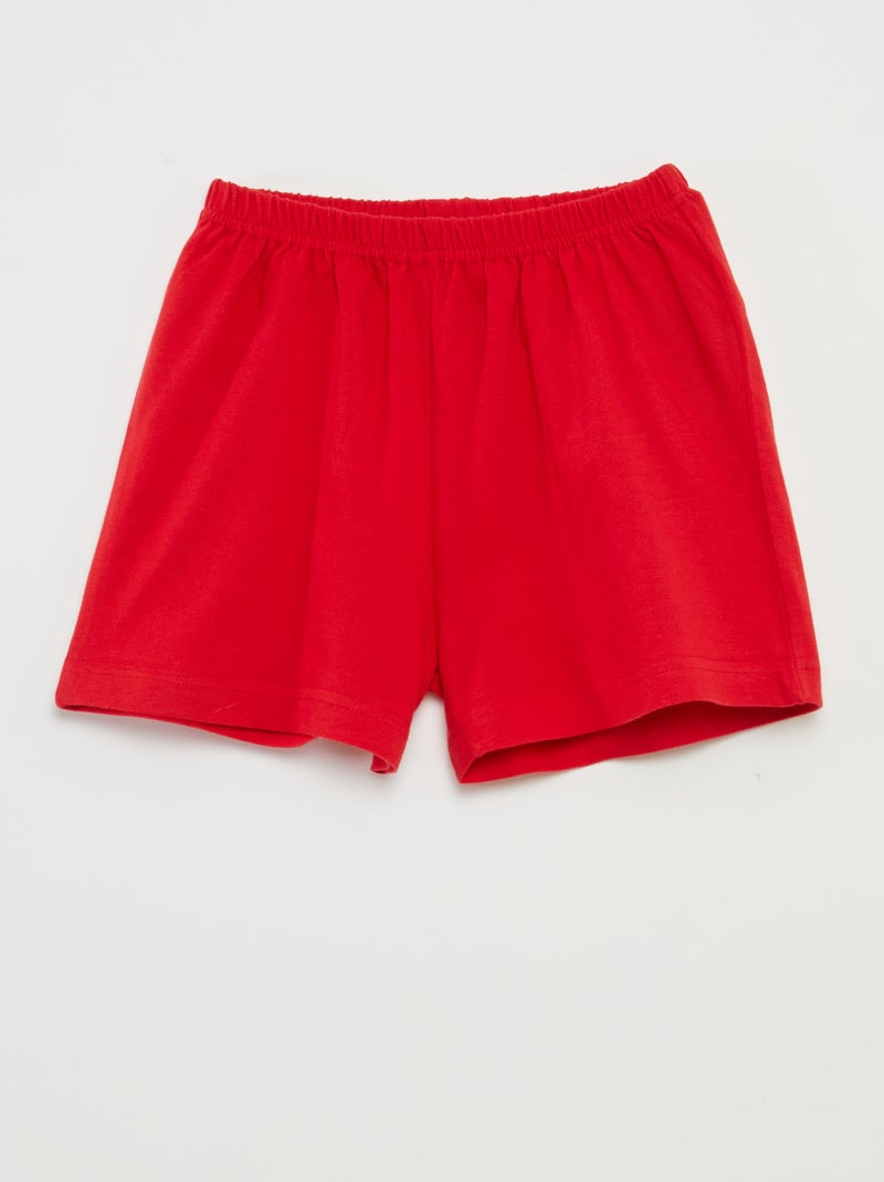 Korte pyjama - T-shirt + short 'Moederdag' - 2-delig ROOD - Kiabi