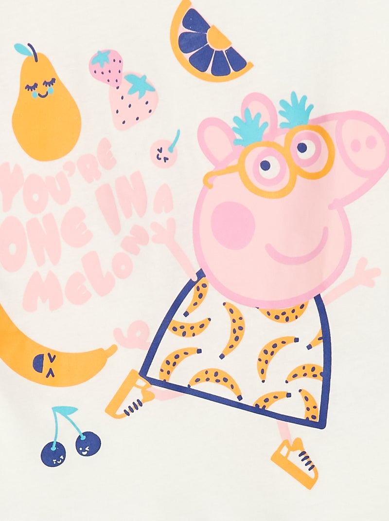 Korte pyjama - T-shirt + short 'Peppa Pig' - 2-delig ROSE - Kiabi