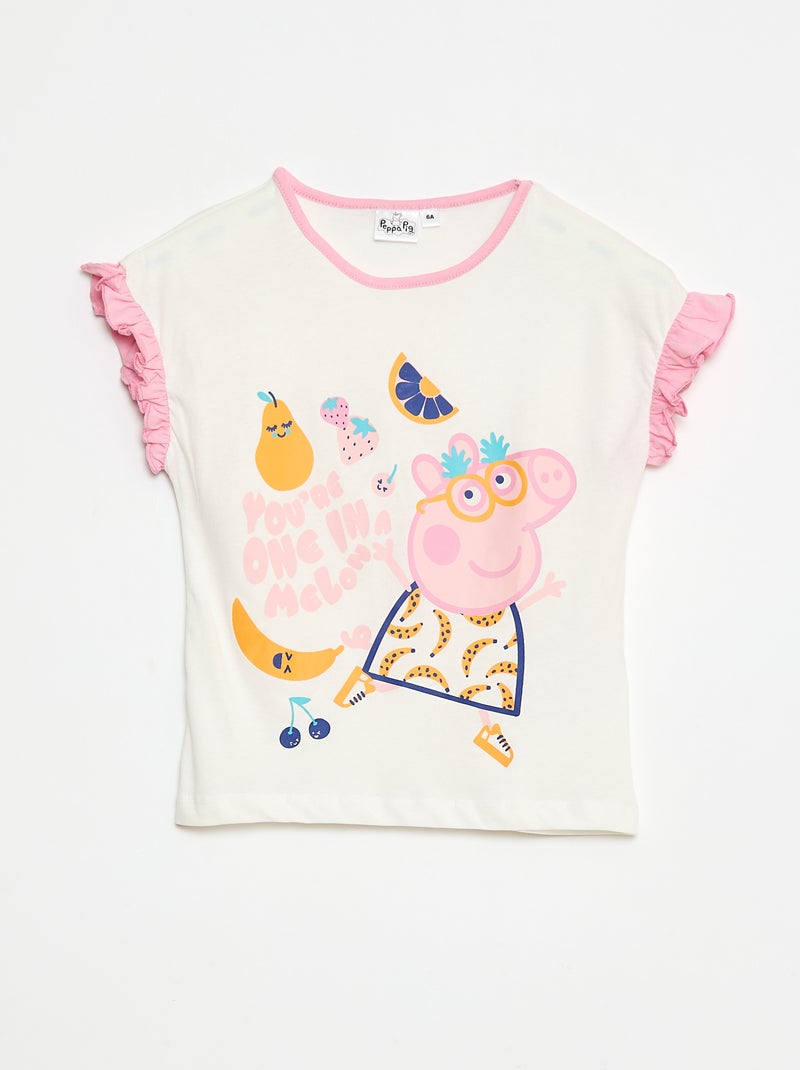 Korte pyjama - T-shirt + short 'Peppa Pig' - 2-delig ROSE - Kiabi