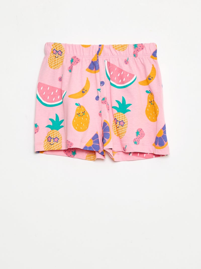 Korte pyjama - T-shirt + short 'Peppa Pig' - 2-delig ROSE - Kiabi