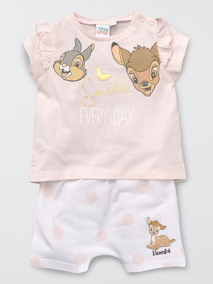 Korte pyjama 'Bambi' van 'Disney' roze / wit - Kiabi