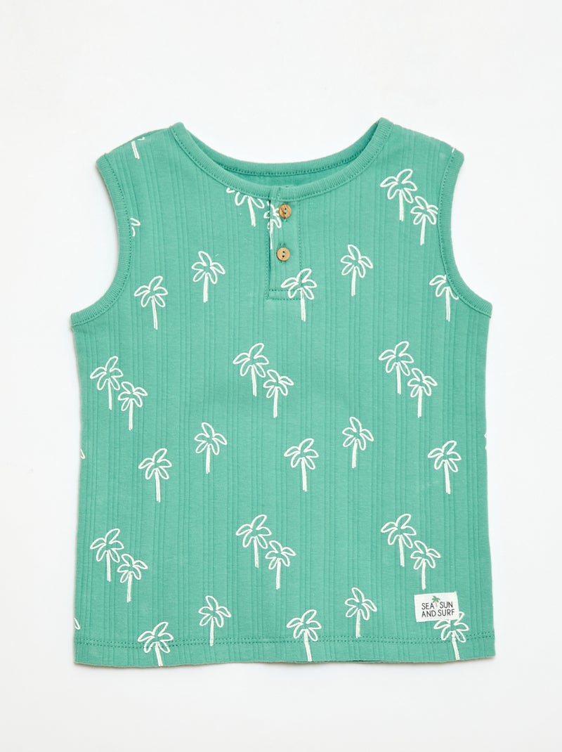 Korte pyjama hemdje + short - 2-delig Groen - Kiabi