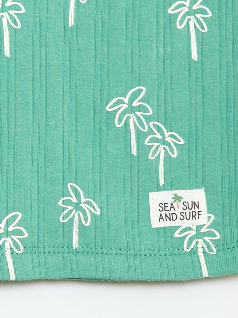 Korte pyjama hemdje + short - 2-delig Groen - Kiabi