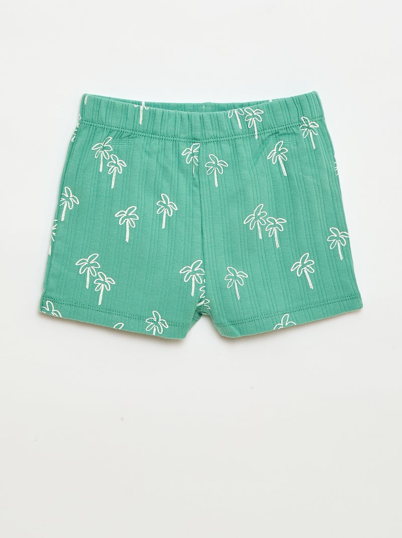 Korte pyjama hemdje + short - 2-delig Groen - Kiabi
