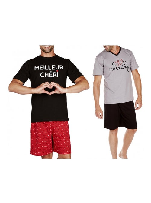 Korte pyjama KATOEN - Set van 2 - Kiabi Korte pyjama KATOEN - Set van 2 - Kiabi