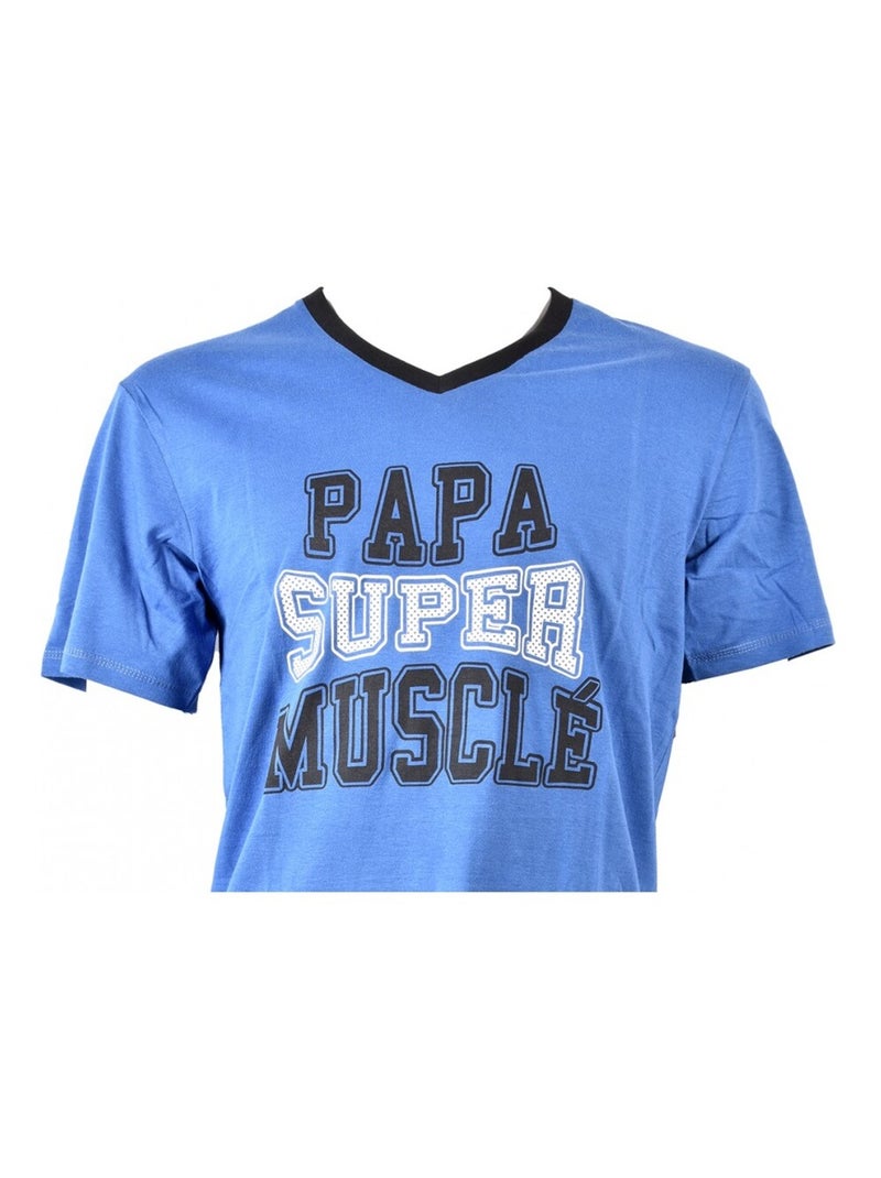 Korte Pyjama Katoen Blauw Zwart - Kiabi