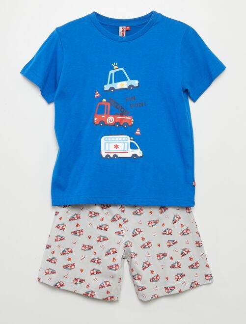 Korte pyjama met brandweerprint: short + T-shirt - 2-delig - Kiabi